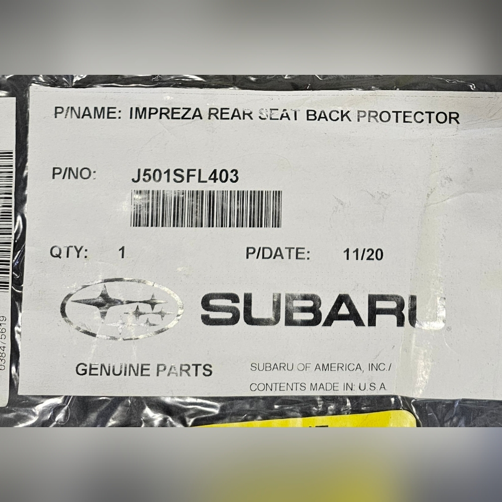 OEM Subaru Impreza Rear Seat Back Protector J501SFL403 Cargo Mat Trunk Liner Set